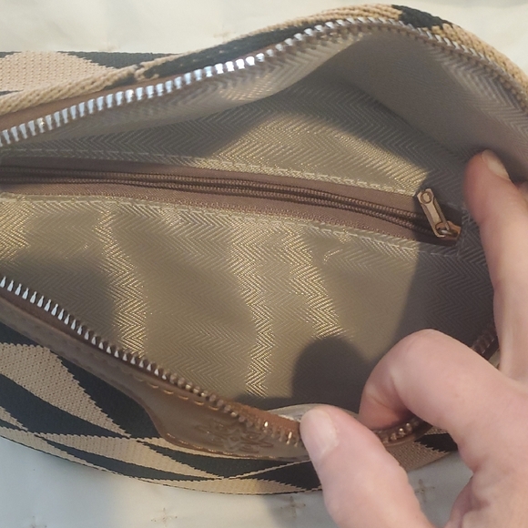 Geometric Patterned Brown and Black Belt Bag - Picture 7 of 8